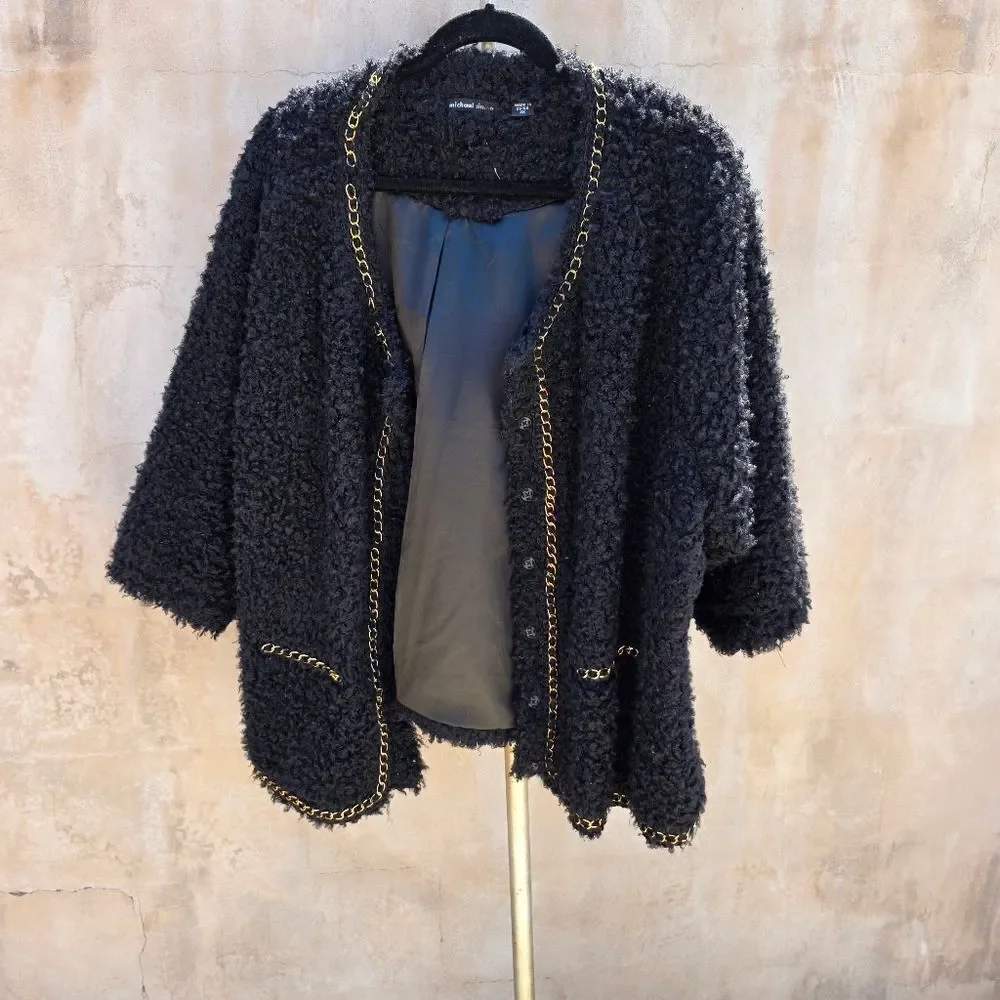 Michael Simon Boucle Jacket With Gold Chain